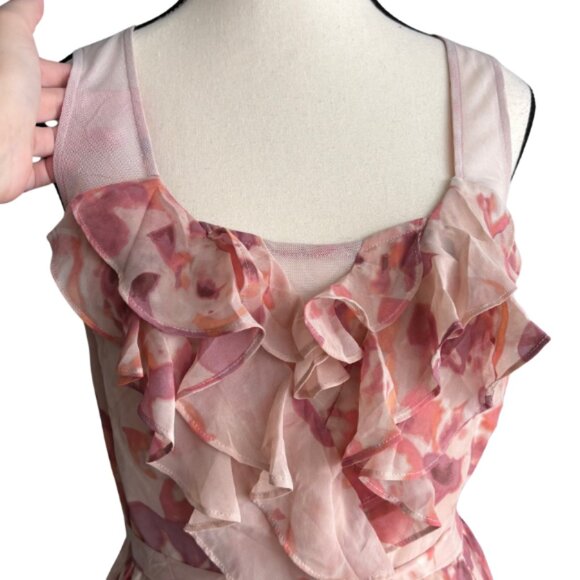LC LAUREN CONRAD BEAUTIFUL FLOWY FLORAL DRESS IN BLUSH COLORS, SZ. 8 - Picture 2 of 13